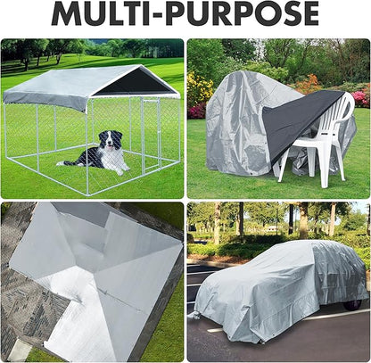 Tarp Heavy Duty 10x20ft Waterproof Tarps,10mil Uv Resistant,Multipurpose Silver/Black Tarps for Cars,Camping,Roof,Ship,Garden.by-MVPNET