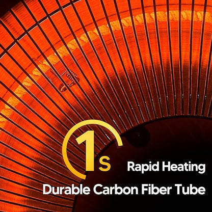 Patio Heater for Outdoor Use 1500W Electric Infrared Hanging Heater, Ceiling Mounted, Waterproof for Porch, Garage, Balcony, Overheat Protection Brown