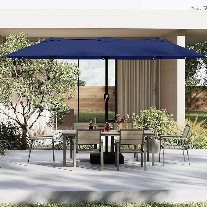 13FT Double Sided Patio Umbrella with LED Lighted