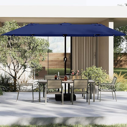 13FT Double Sided Patio Umbrella with LED Lighted