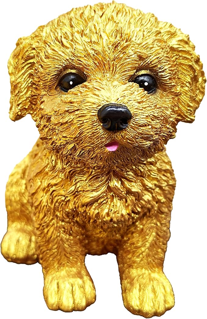 Dog Statue for Outdoor Maltese Dog Ornament Resin Bichon Frise Statue for Home Decor