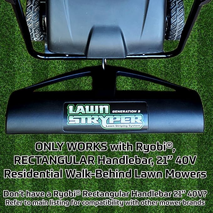 Lawn Stryper- Generation 3 Lawn Striping System/Stripe Your Lawn Like A Ballpark/ONLY Works with RYOBI and Kobalt Battery Powered 20”-21” Residential Walk-Behind Lawn Mowers