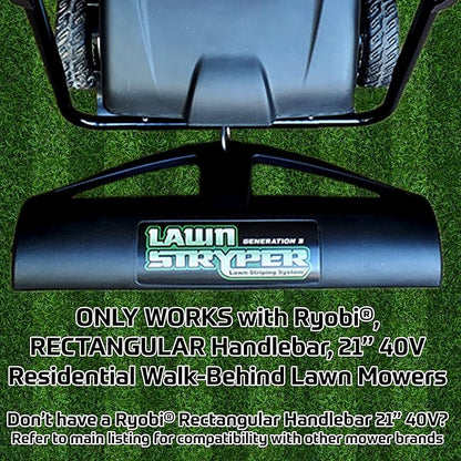 Lawn Stryper- Generation 3 Lawn Striping System/Stripe Your Lawn Like A Ballpark/ONLY Works with RYOBI and Kobalt Battery Powered 20”-21” Residential Walk-Behind Lawn Mowers