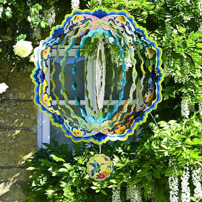 Hummingbird Wind Spinners for Yard and Garden, 12 inch 3D Metal Wind Spinner, Hummingbird Gifts for Mom and Dad, Hanging Wind Spinner for Outdoor & Indoor Decorations