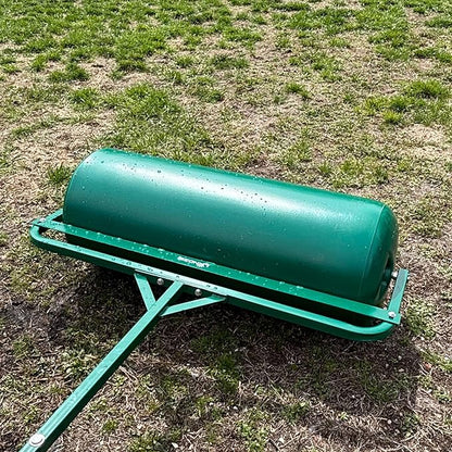 Landzie 36 Inch Poly Lawn Roller – 21.1 Gallon Heavy Duty Sod and Yard Roller for Boosting Seed to Soil Contact - Water Filled Barrel Presses in Grass Seed to Improve Germination - Lawn Flattener
