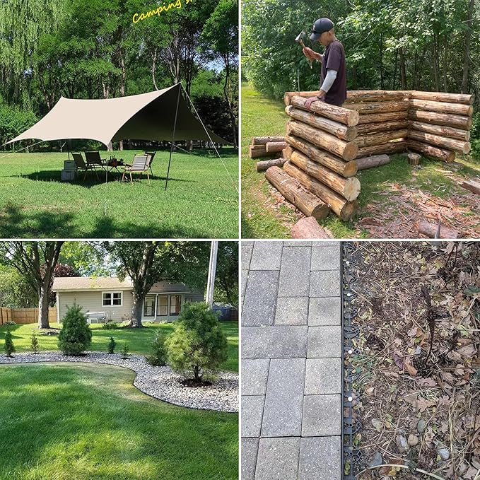 14 Inch Heavy Duty Spiral Landscape Spikes Solid Galvanized Metal Garden Stakes for Speed Bump, Wheel Stop, Paver Edging, Floor Covering, Weed Barriers, Tent, Garden Plants (50)
