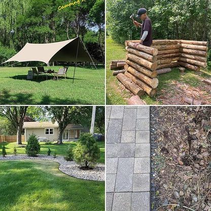 14 Inch Heavy Duty Spiral Landscape Spikes Solid Galvanized Metal Garden Stakes for Speed Bump, Wheel Stop, Paver Edging, Floor Covering, Weed Barriers, Tent, Garden Plants (50)