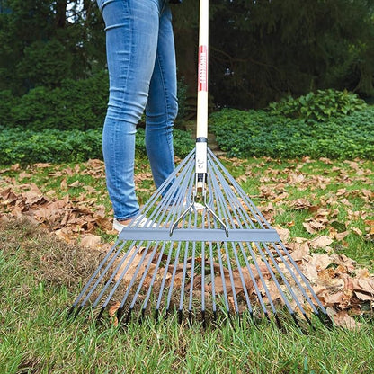 CRAFTSMAN 2-Piece Raking Set with Lawn & Thatching Rakes, Wood Handles with Cushion Grips, for Leaves, Dethatching, Dead Grass, Cultivating