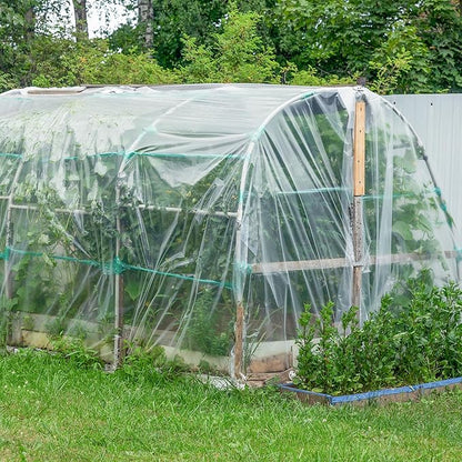 6 Mil Clear Greenhouse Plastic Sheeting,Transparent Plastic Film for Greenhouse, UV Resistant Polyethylene Film for Farm,Garden (8ftx25ft)