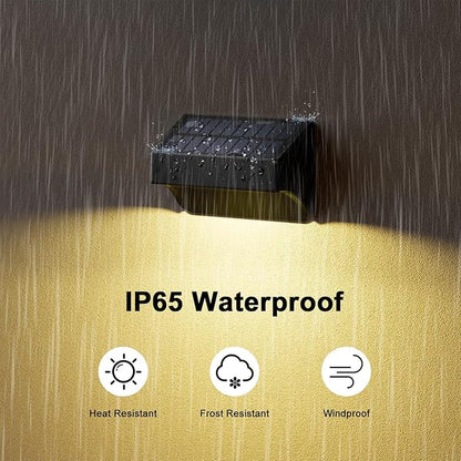 Solar Fence Lights Outdoor,Fence Solar Lights Outdoor Waterproof Led IP65 with10 Fixed Colors ＆ RGB Color Changing for Wall Backyard Step Railing Patio Pool Porchaily&Holiday Decorations (8)