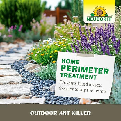 Neudorff Outdoor Ant Killer, Ant Bait Granules 1 lbs Treats up to 2,000 sq. ft. & Lasts up to 4 Weeks, Home Perimeter Treatment for Organic Gardening, Insect Bait Attracts and Kills (1 lb)
