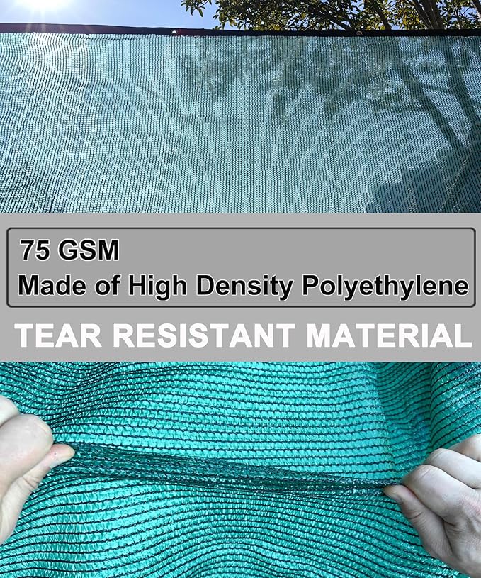 e.share 70% Shade Cloth for Garden, 3 Ft X 6 Ft Sun Shades Outdoor Patio with Grommets for Plant Covers,Porch Screen,Pergola Shade Cover,Greenhouse,Green