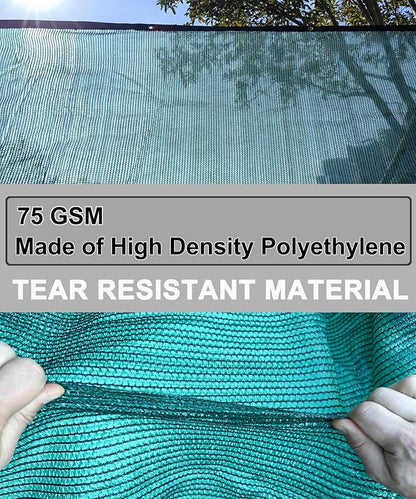 E.share 70% Shade Cloth for Garden, 12 Ft X 10 Ft Sun Shades Outdoor Patio with Grommets for Plant Covers,Porch Screen,Pergola Shade Cover,Greenhouse,Green