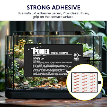iPower 4X7 Inch Reptile Heat Pad Under Tank Heater Terrarium Warmer Heating Mat for Turtles Lizards Frogs and Other Small Animals