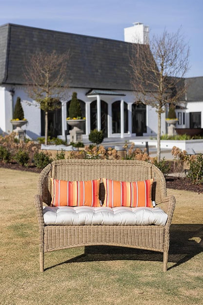 RSH DECOR: Sunbrella Lumbar Throw Pillows Set of 4 | 20" x 12" | Water and Fade-Resistant Performance Fabric | Outdoor Pillow Covers with Down-Alternative Inserts | Dolce Mango