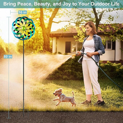 Wind Spinners Outdoor Yard Decorations, 16 Inches Wind Sculpture Metal Garden Art, Windmills for Yard Gardening Gifts for Women Mom Backyard, Patio, Garden Decor