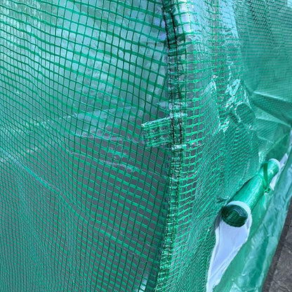 Outsunny 15' x 7' x 6.5' Walk-in Tunnel Hoop Greenhouse, Green House for Outside with PE Cover, Steel Frame, Roll-Up Zipper Door & Windows for Flowers, Vegetables, Tropical Plants, Green