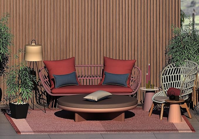 Rectangle Outdoor Lumbar Pillows, 10x18 inches Waterproof Patio Pillows, Decorative Waist Pillows for Outdoor Furnitures, Set of 2,(Beige and Navy