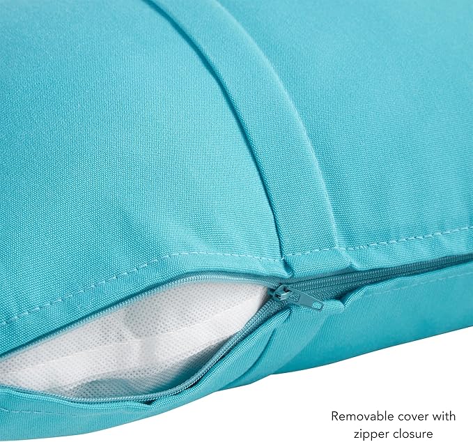 Greendale Home Fashions Sunbrella 20" Square Outdoor Throw Pillow with Removable Cover (Set of 2), Canvas Aruba 2 Count