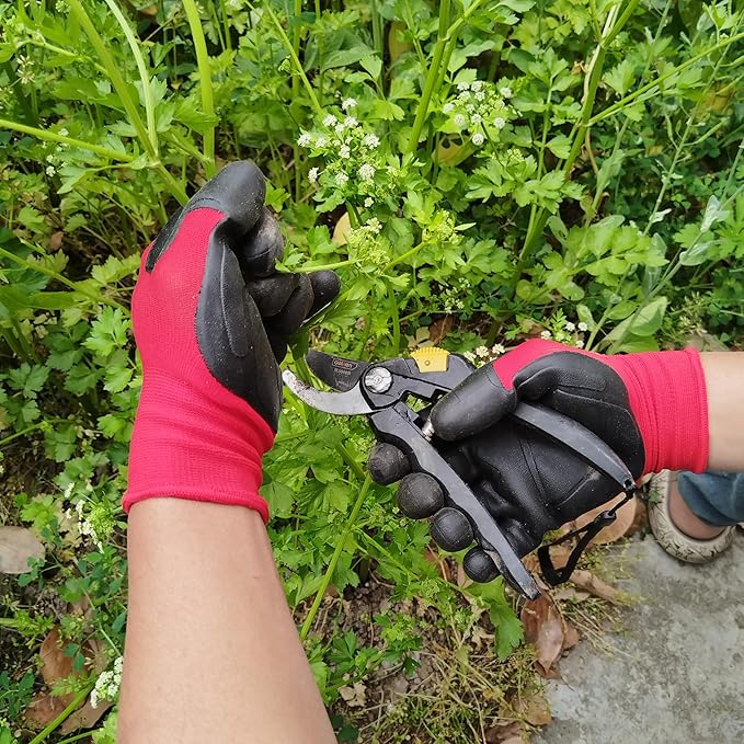 2 Pairs Medium Garden Gloves For Men Women Thorn Proof With TPE Safty Material Coated, Heavy Duty Gardening Gloves For Yard,Outdoor Work Glove With Grip For Weeding, Digging, Raking And Pruning