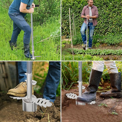 Sod Plugger Tool, Bulb Planter Tool with Stainless Steel Sharp Serrations, Grass Plugger Tool and Turf Cutter with Anti-slip pedal – Garden Tools and Yard Tools for Zoysia, Bermuda and More Plants