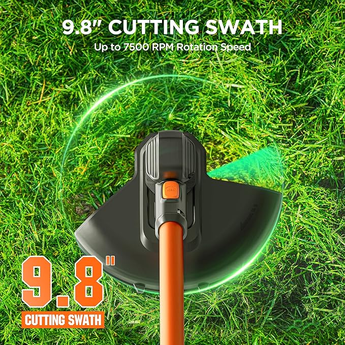 Litheli 20V Cordless String Trimmer & Edger + Leaf Blower Bundle with 2×2.0Ah Batteries & Charger, Lightweight Lawn Tools for Garden and Yard Cleaning