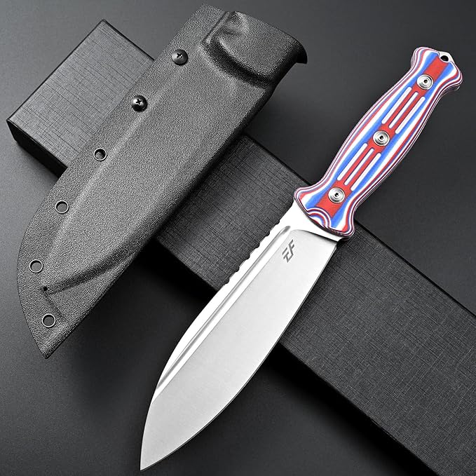 Eafengrow EF149 Fixed Blade Knife N690 Steel Blade Colorful G10 Handle Full Tang EDC Straight Knife for Hunting Camping Adventure