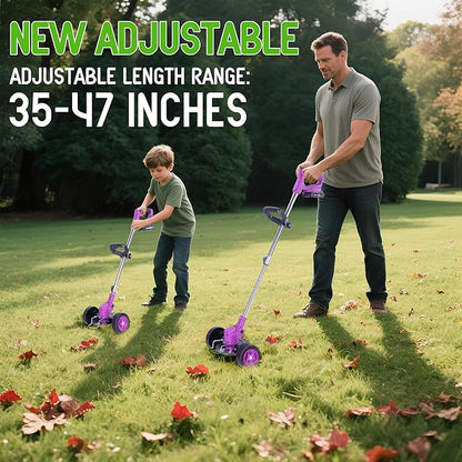 Weed Wacker Cordless Adjustable Weed Eaters 3 in 1 Electric String Trimmer Lawn with Two Battery with Charger Comes with Multiple Blades for Yard,Green,Garden(Purple)