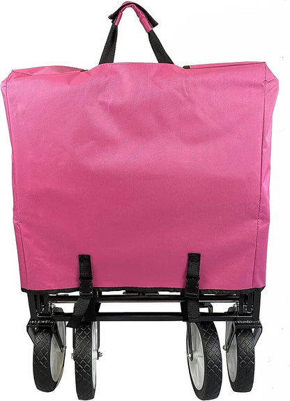Meda 40876 | Collapsible Folding Outdoor Utility Wagon Cart (Pink)