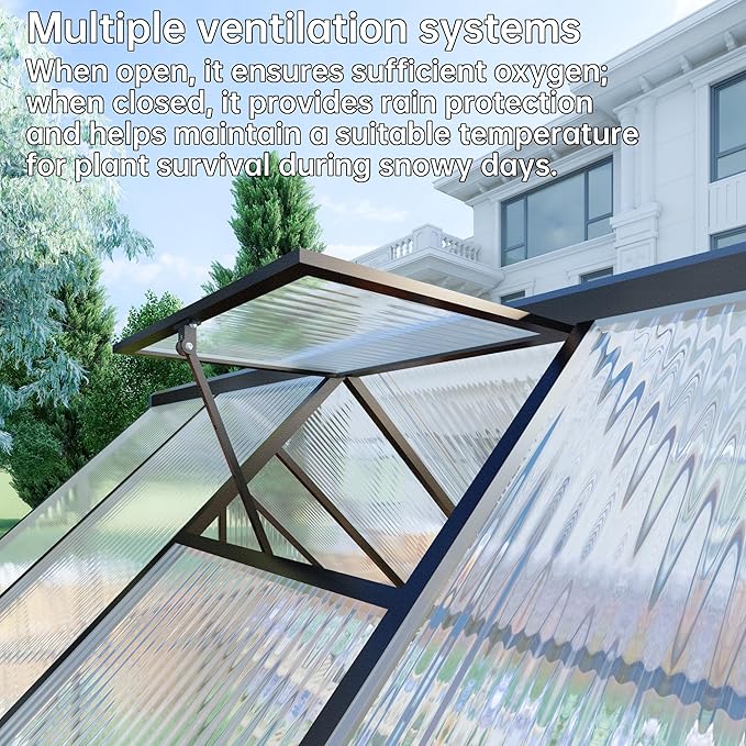 CQZY 6x4 FT Walk-in Greenhouse for Outside,Dark Gray