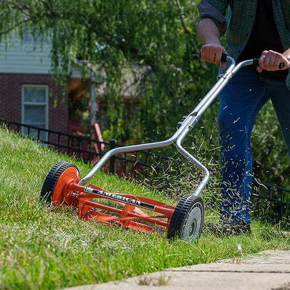 American Lawn Mower Company 1204-14 14-Inch 4-Blade Push Reel Lawn Mower, Red