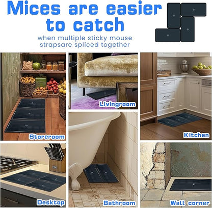 Landisun Mouse Rat Glue Traps Indoor for Home Snake Mices Spider Pest Control