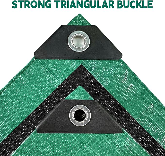 Tarp 12x16 ft Heavy Duty 100% Waterproof 10mil,UV Resistant,Durable Grommets and Reinforced Edges Green/Black Tarp for Camping, Swimming Pools,Car Coverage -by MVPNET