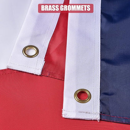 American Flag 6x10 Ft, US Deluxe Embroidered Heavy Duty Premium Polyester Durable Outside Flags with Brass Grommets