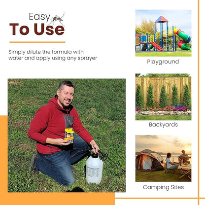 Natural Mosquito Control Spray Concentrate, Repels Mosquitoes, Ticks, Fleas, Flies, Gnats, and Chiggers Away. Makes up to 4 Gallons! (4oz Concentrate)