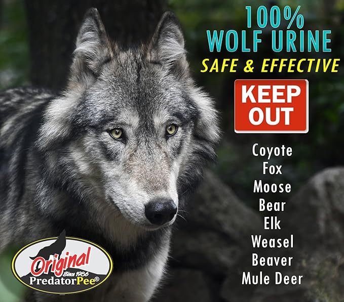 PredatorPee 100% Wolf Urine - Territorial Marking Scent - Creates Illusion That Wolf is Nearby