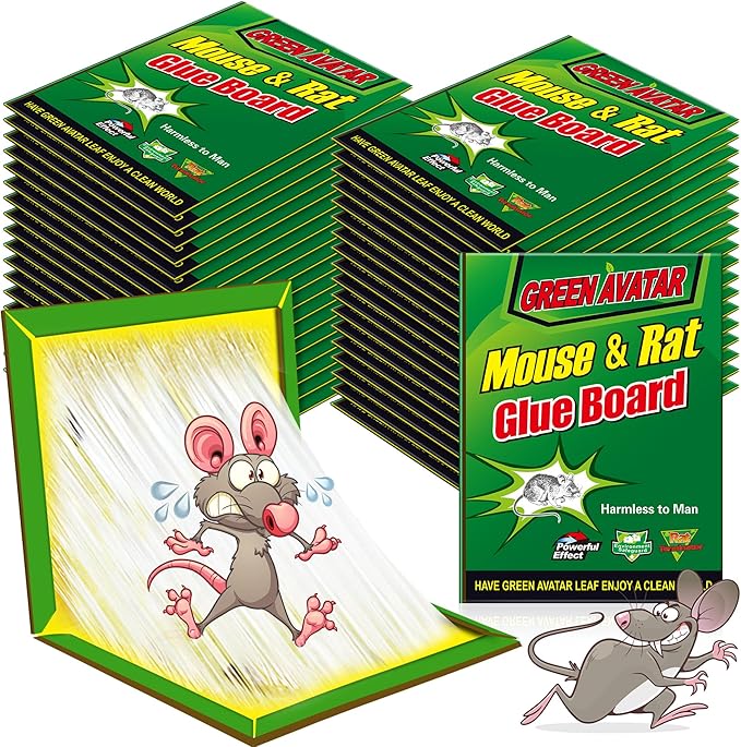 Ezoon 36 Pack Large Mouse Glue Traps with Enhanced Stickiness, Sticky Rat Traps, Sticky Snake Trap, Mouse Traps Sticky Pad Board for House Indoor Outdoor, Easy to Set, Extra Large (8.3" x 12")