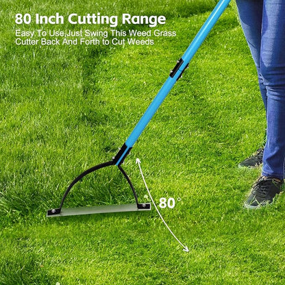 sancat Weed Cutter with Double-Edged Sharp Blade,51 inch Stainless Steel Weeder,Grass Cutter Tool for Garden, Yard, Field and Ditches,Garden Weed Wacker, Sickle with Long Handle