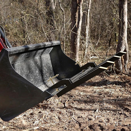 YITAMOTOR Clamp on Debris Forks to 48" Bucket, Heavy Duty Pallet Fork 2500 lbs Capacity Fit for Loader Bucket Skidsteer Tractor