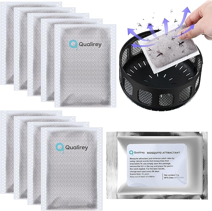 10 Pack Mosquito Attractant in Bulk, Lure for Bug Zapper Bait Refill Compatible with All Mosquito Trap Enhances Catch Rates for Indoor Outdoor Traps, Safe and Long Lasting