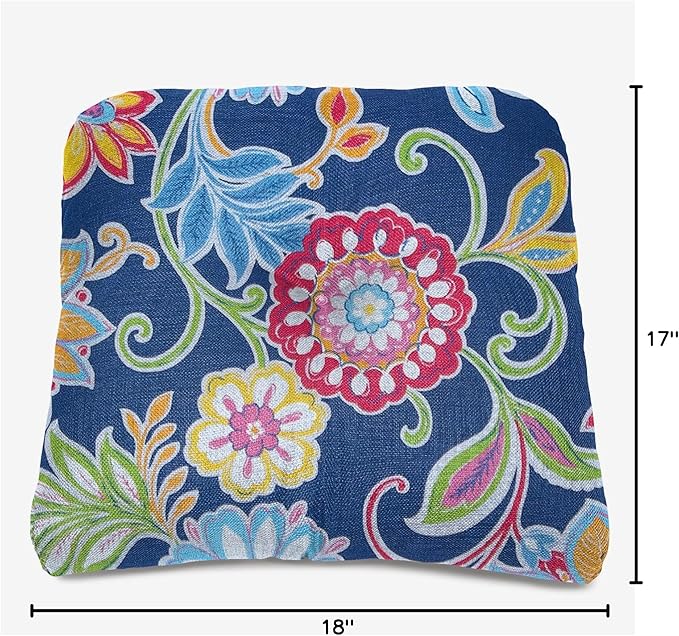 BrylaneHome Tufted Chair Cushion - 18" L x 17" W x 3" H - Patio & Outdoor - Patio & Outdoor - Water, Stain & Fade Resistant - Granada