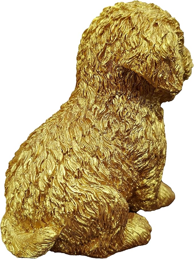 Dog Statue for Outdoor Maltese Dog Ornament Resin Bichon Frise Statue for Home Decor