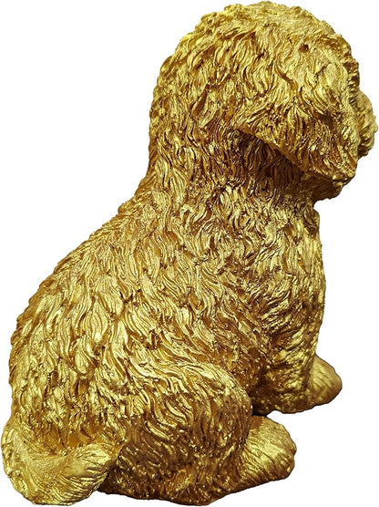 Dog Statue for Outdoor Maltese Dog Ornament Resin Bichon Frise Statue for Home Decor