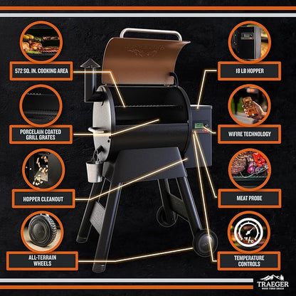 Traeger Grills Pro 575 Wood Pellet Grill & Smoker with Wifi, App-Enabled, Bronze