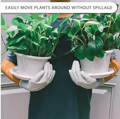 Plant Saucer 6 Pack Drip Trays Planter Pot Base Heavy Duty Plastic Drainage Tray for Indoor Houseplants Outdoor Garden 5 inch 8 inch 11 inch 3 Sizes 2 Each Round (White)