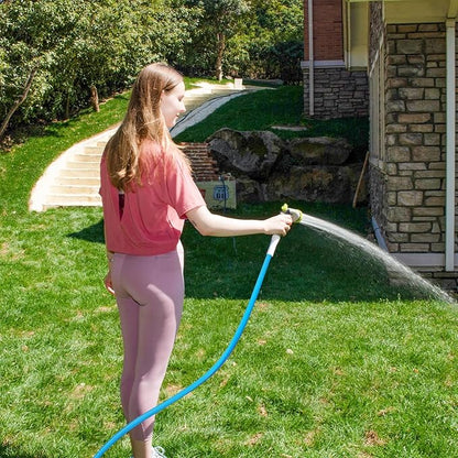 Fevone Kink-Free Garden Hose 75 ft., Flexible and Durable, 3-Sided Prism, Heavy Duty Water Hose, Leak-Free Connections