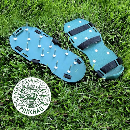 Lawn Aerator Shoes w/Metal Buckles and 3 Straps - Heavy Duty Spiked Sandals for Aerating Your Lawn or Yard