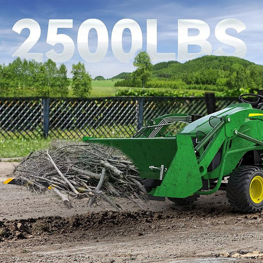 YITAMOTOR Clamp on Debris Forks to 48" Bucket, Heavy Duty Pallet Fork 2500 lbs Capacity Fit for Loader Bucket Skidsteer Tractor