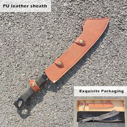 Full Tang Manganese Steel Machete Sword with Sheath for Collection, Practice, Outdoor Use-20.1 Inch