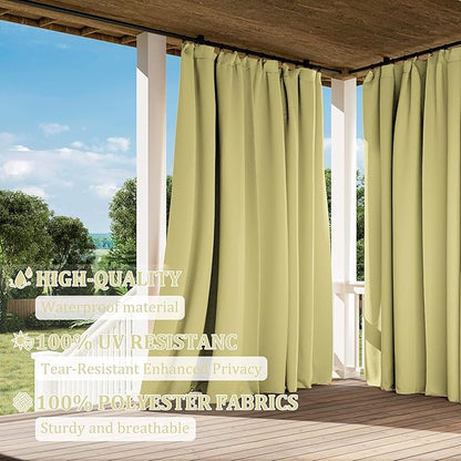 Gazebo Universal Replacement Privacy Curtain,10'×13' Gazebo Outdoor Waterproof Curtains, 4-Panels Sidewall Curtains with Double Zipper for Patio Canopy, Garden and Backyard (Curtain Only)